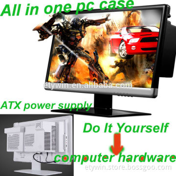 Wall mount gaming computer all in one pc built-in all in one pc case 27"LED monitor desktop computer without CPU